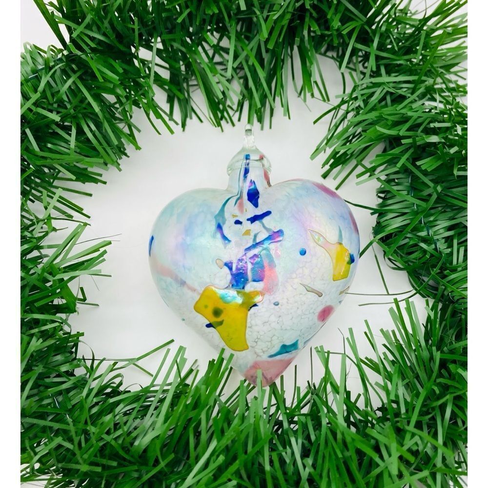 Borowski Glass Heart Shaped Christmas Tree Ornament